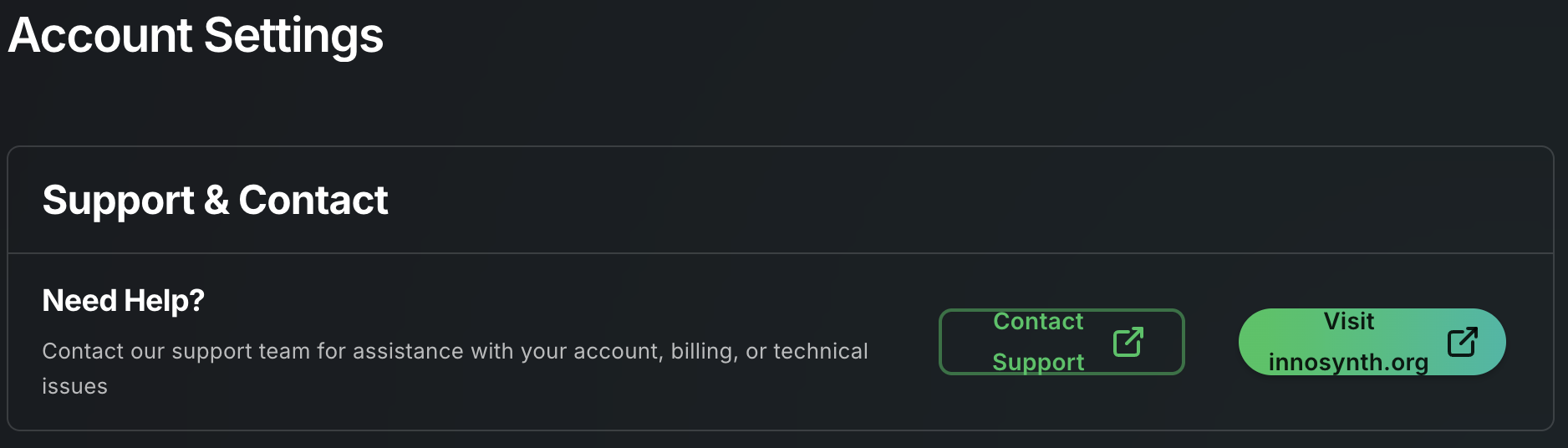 Forjinn account settings page with user profile, preferences, and security options