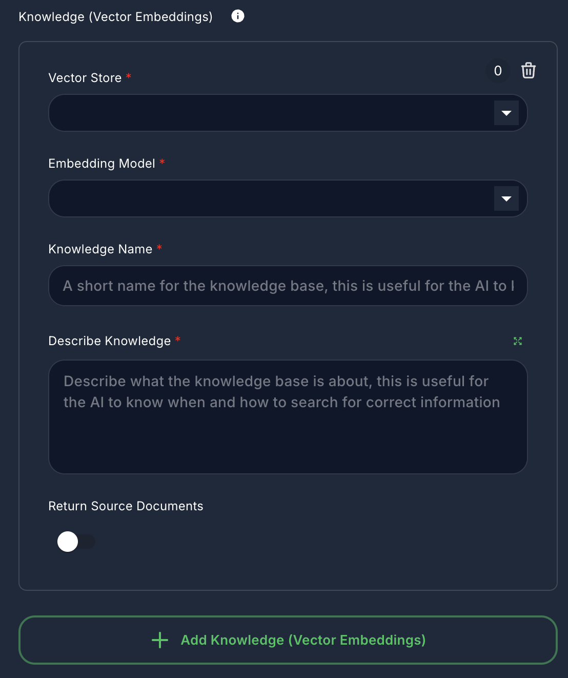 Forjinn agent knowledge vector embedding setup for semantic search