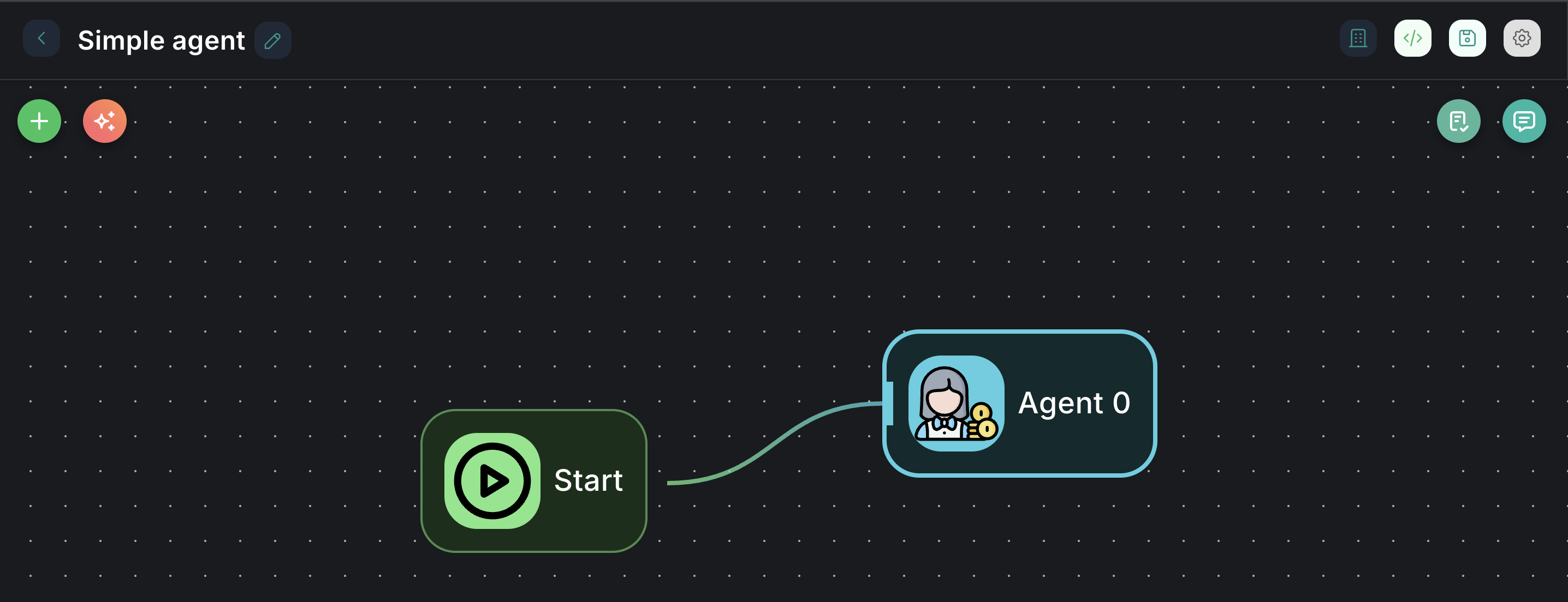 Forjinn complete agentflow diagram with connected nodes and data paths