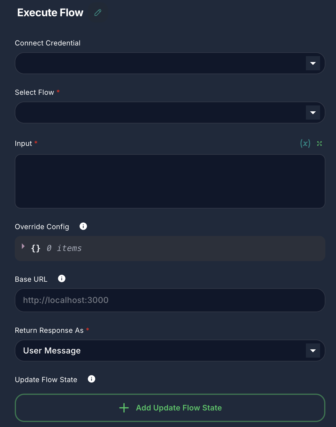Forjinn execute flow node for triggering sub-workflows and nested processes